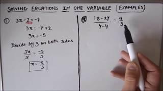 HOW TO SOLVE EQUATIONS WITH ONE VARIABLE / HOW TO SOLVE SIMPLE EQUATIONS