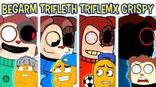 FNF TRIFLETHUMB vs TRIFLEMAX vs BEGARMLESS vs CRISPY | Friday Night Funkin'