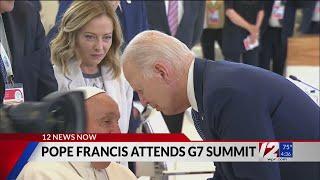 Pope Francis makes history at G7 Summit, meets with President Biden