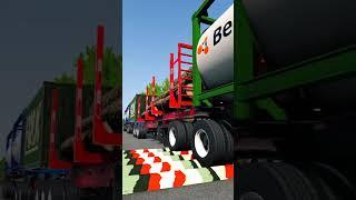 Long Container Trailer Truck vs Speedbump #shorts #ytshorts #trending #viralshorts #gaming #truck #2