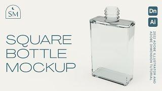 Create a Square 3D Bottle Product Mockup using Adobe Illustrator and Adobe Dimension