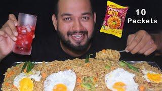 EATING 10 Maggi Papare Kottu Style Noodles Packets & Sunny Side Up Egg's*Mukbang Show