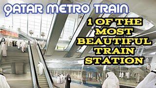 DOHA QATAR METRO TRAIN STATION 1 OF THE MOST BEAUTIFUL AND CLEAN TRAIN STATION