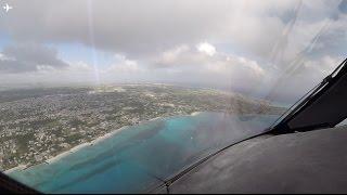 Boeing B787-8 Dreamliner Cockpit View Landing at Bridgetown Barbados