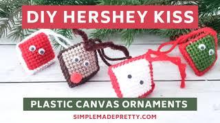 VINTAGE DIY Hershey Kiss Ornaments - Plastic Canvas, DIY Christmas Ornaments