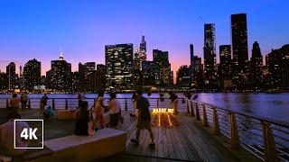 New York Virtual Tour - Queens, Long Island City Night Walk NYC