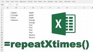 How to repeat values X times in excel | LAMBDA