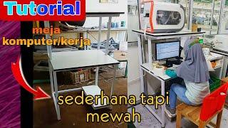 cara membuat  meja komputer minimalis  #mejakerja #mejakantor #howto #tukanglas #mejaminimalis