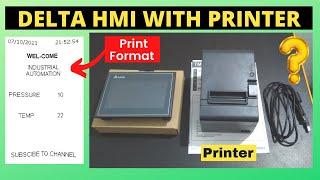 How to Interface Printer With Delta HMI || With Example || English