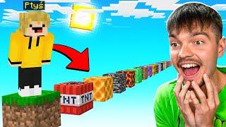 PTYŚ SKAKAŁ NA KAŻDYM BLOKU KTÓRE ISTNIEJĄ w MINECRAFT! *999.999 bloków*