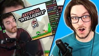 Daxellz Reacts to DougDoug Twitch Chat thought they could beat an AI in Mario Maker