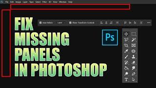 Photoshop Toolbar Missing | Photoshop Options Bar Missing | Missing Panels In Photoshop