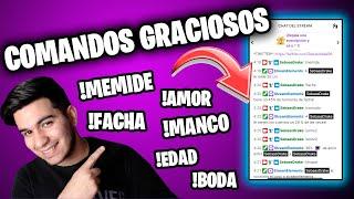 Cómo Poner COMANDOS GRACIOSOS para TWITCH! !memide !cornudo !beso !manco | Comandos Divertidos CHAT