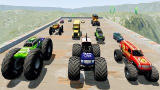 Monster Jam Big Cars and Trucks Jumps Racing and Crashes - BeamNG Drive Game