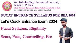 Pucat bba entrance exam syllabus 2024 | veer bahadur singh purvanchal University Jaunpur