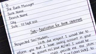 Application for Bank Statement | How to write Application for Bank Statement