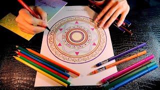 ASMR Whisper Meditation  Mandala coloring