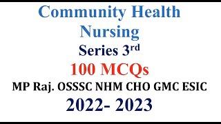 NHM Series Community Health Nursing PREVIOUS YEAR CHO PAPER WITH ANSWER KEY| CHO EXAM PAPER | 2022 |