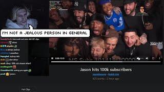 xQc Reacts to Jasontheween Hitting 100K Subscribers