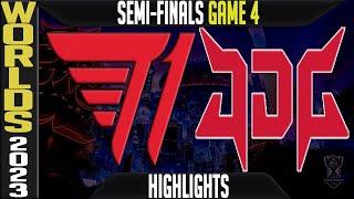 T1 vs JDG Highlights Game 4 | S13 Worlds 2023 Semi-finals | T1 vs JD Gaming G4