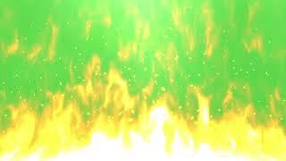 Fire Flames Green screen with fire sound effects video.  Best chroma key fire overlay growing flames