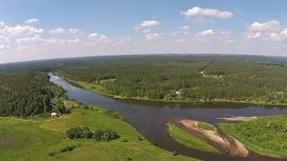 Dronu virš Merkinės piliakalnio, Merkio ir Nemuno. Flight above Merkine mould, Merkys & Nemunas