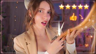 ASMR ️ The BEST Hair SALON in the City ️ (Haircut, Wash & Style)