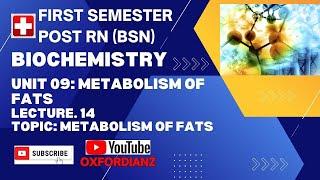 First Semester Post RN (BSN) | Biochemistry | Lec.14, Unit 09, Metabolism of Fats