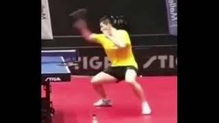 Ma long and Fan Zhendon  powerful forehand topspin both sides.