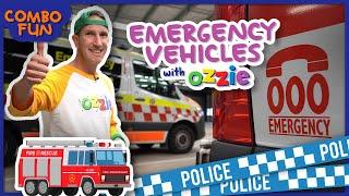 Emergency Vehicles for Kids | Learn About Police, Firefighters & Ambulance Paramedics with Ozzie