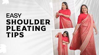 Easiest way to make shoulder pleats | Dolly Jain Saree Draping