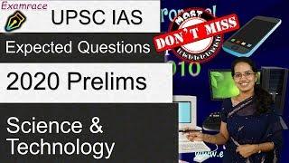 Most Expected 15 MCQs - Science and Technology | UPSC IAS Prelims 2020