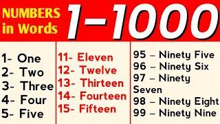 1 To 1000 Numbers in words in English || 1 - 1000 English numbers with spelling || Thousand spelling