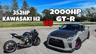 352HP Kawasaki H2 vs 2000HP GT-R