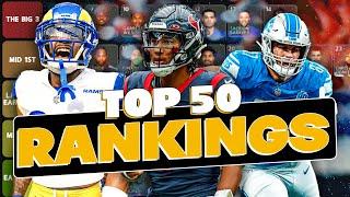 Top 50 Overall Player Rankings in Fantasy Football this year