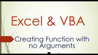 User define function in vba without argument