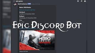 Discord Bot Epic game store bot that shows you every free game without needing to load in!