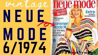 Vintage Neue Mode 6/1974 German Sewing Pattern  Magazine | Like Burda Style