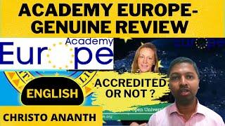 Christo Ananth - Academy Europe - academyeurope.org - academyeurope.eu Ovelgönne, Germany - English