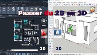 AutoCAD + SketchUp  La Méthode Rapide pour Passer du 2D au 3D Partie  1