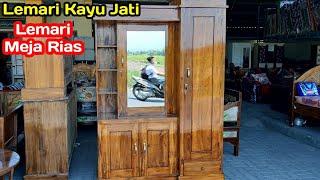 Lemari Meja Rias !! Lemari Pakaian Kayu Jati !! Meja Rias Kayu Jati ||Rian Mebel