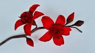 How To Make Bombax Ceiba Paper Flower / Paper Flower / Góc nhỏ Handmade
