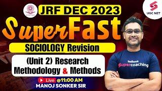 UGC NET Sociology | Unit 2 Research Methodology & Methods (Part-01) Revision | Manoj Sonker Sir