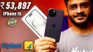 Got iPhone 15 For ₹53,897 in Flipkart Sale - My EXPERIENCE!!