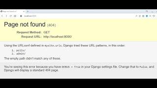 Page not found using the URLconf defined in mysite.urls polls admin | The empty path | Aryadrj | IT