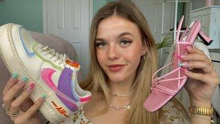 ASMR Over-Explaining My New Shoes  (relaxing tapping + whispers)