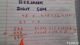 Vedic Maths part 57 ( Digit Sum or Beejank)