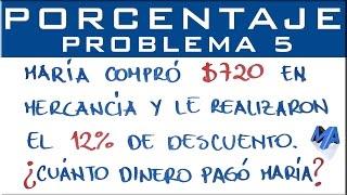 Porcentajes solución de problemas | Ejemplo 5