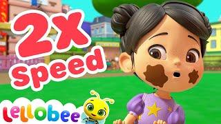 Sped Up Wash Your Hands, Scrub That Soap | Nursery Rhymes | Lellobee ABC