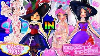 ONLY Making ROYALE HIGH SETS In DRESS TO IMPRESS! Goddess Of Triumph, Whimsy Witch, Starlight ROBLOX